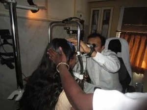 Eye examination underway at Mungale Eye Hospital