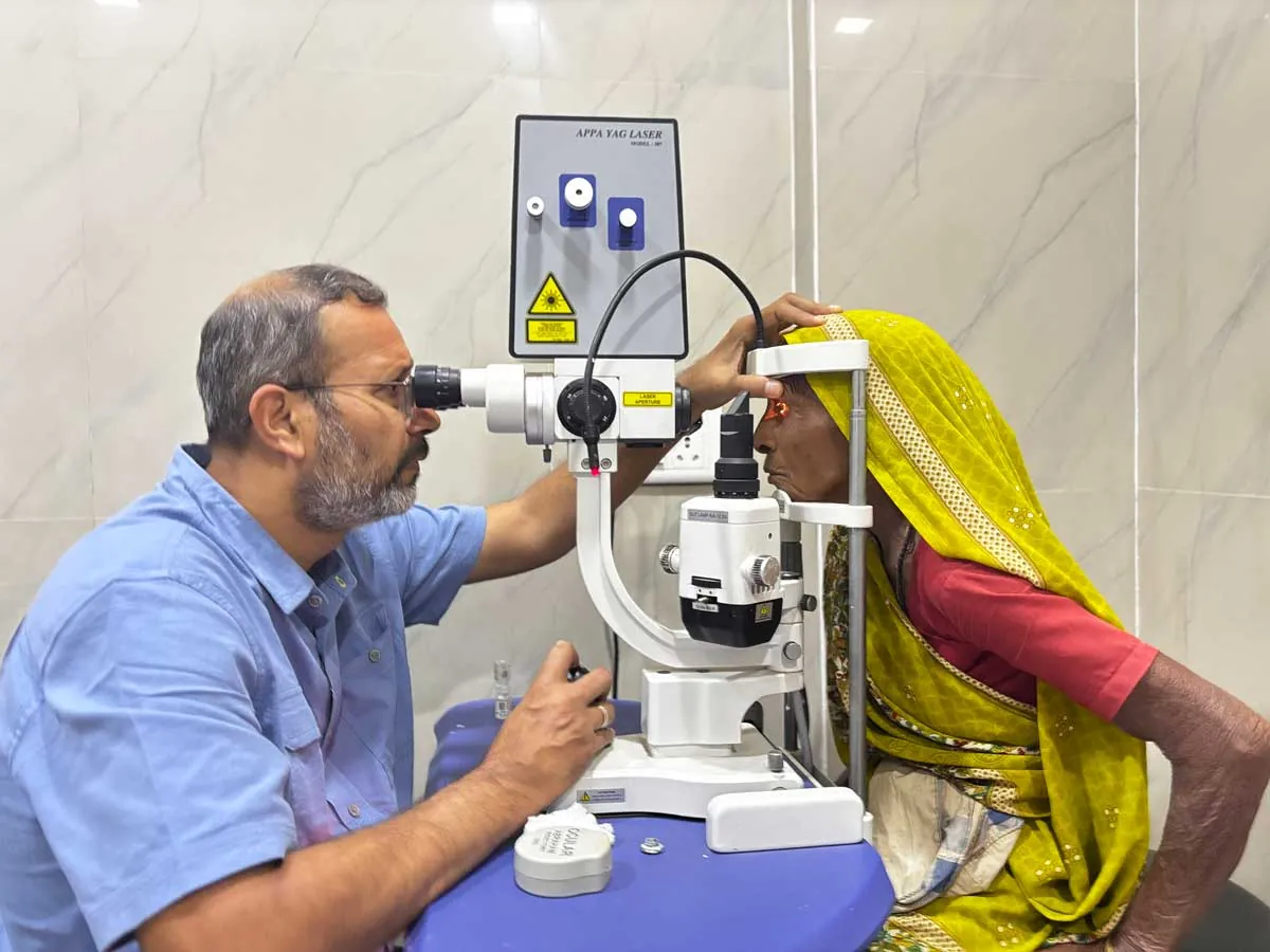 YAG laser procedure at Mungale Eye Hospital